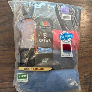 *5/$25* Brand New - Men's Fruit of the Loom Crew Neck Tees 5 pack- Size 2XL